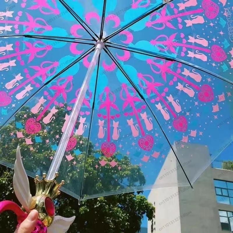 Sailor Moon Wand - Simpatico ombrello trasparente Sailor Moon, bacchetta