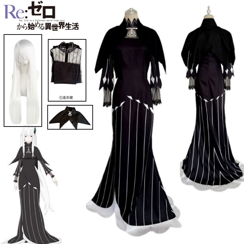 Anime Cosplay Nun - Costume Cosplay Echidna, Abito Lungo Nero