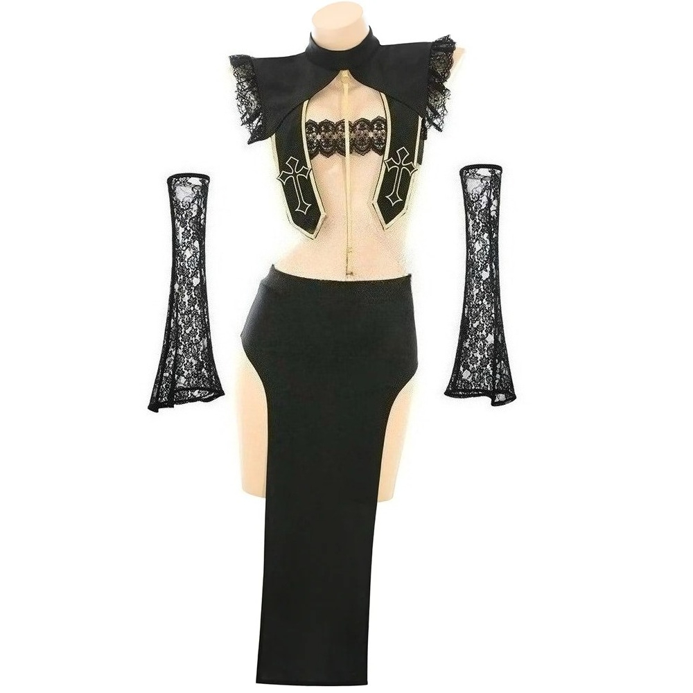 Anime Cosplay Nun - Costume da Sacerdotessa Anime, Lingerie Sexy,