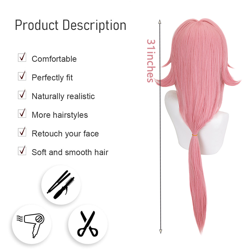 Parrucca Cosplay Yae Miko Rosa - Cosplay Anime Yae Miko recensione e prezzo