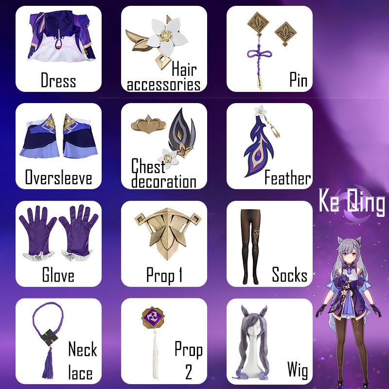 Costume Cosplay di Keqing da G - Anime Cosplay Girl Costume recensione e prezzo