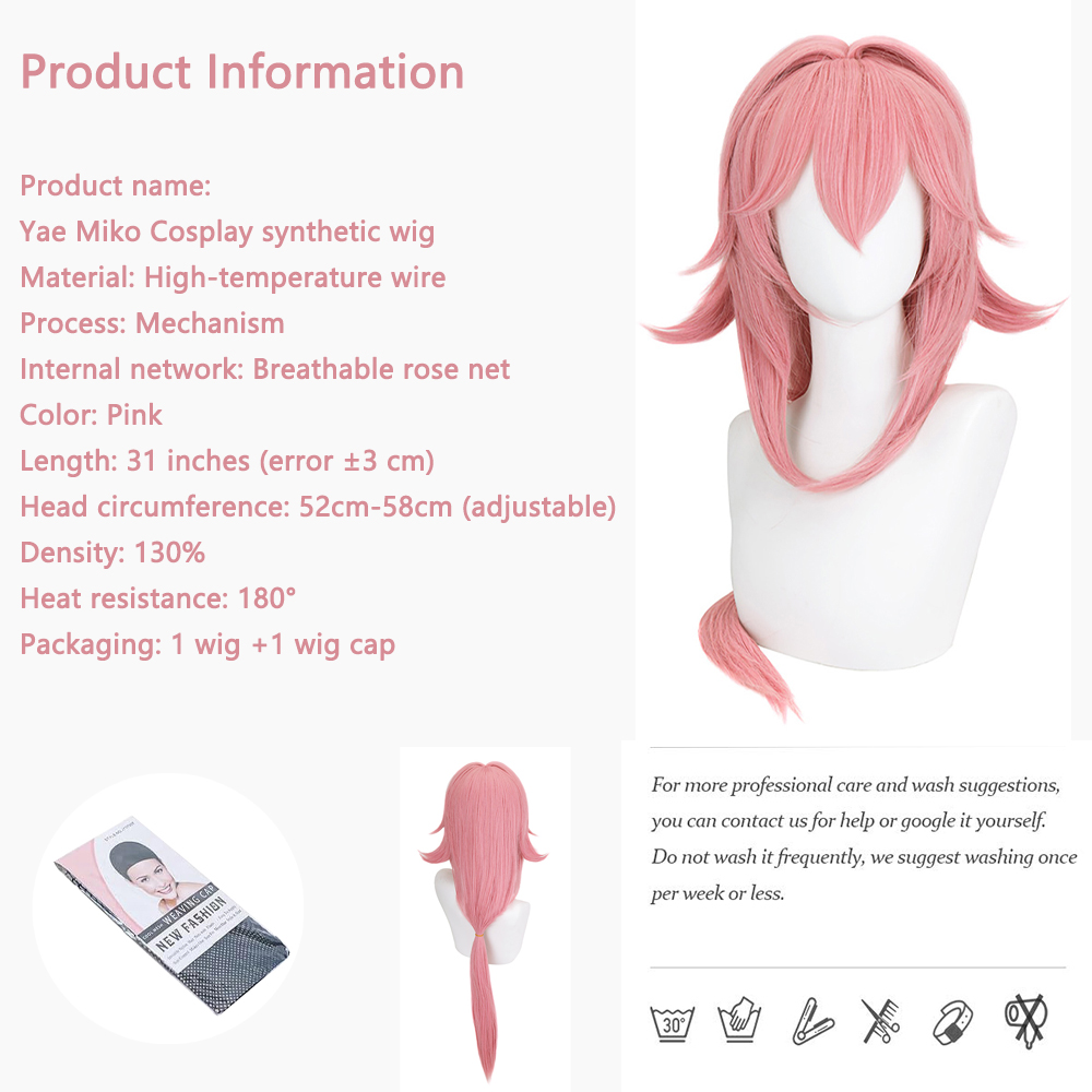 Parrucca Cosplay Yae Miko 1:1  - Cosplay Anime Yae Miko recensione e prezzo