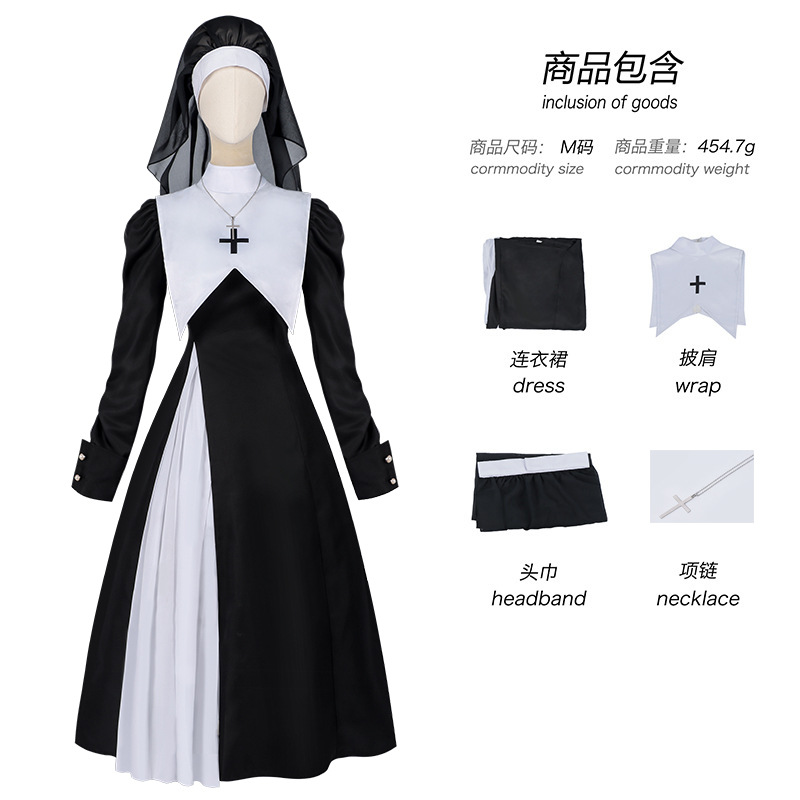Abito plissettato da donna eur - Anime Cosplay Nun recensione e prezzo