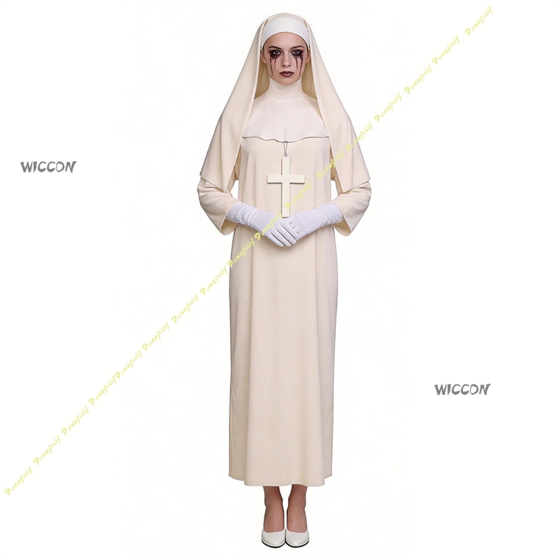 Costume da suora Off White per - Anime Cosplay Nun recensione e prezzo